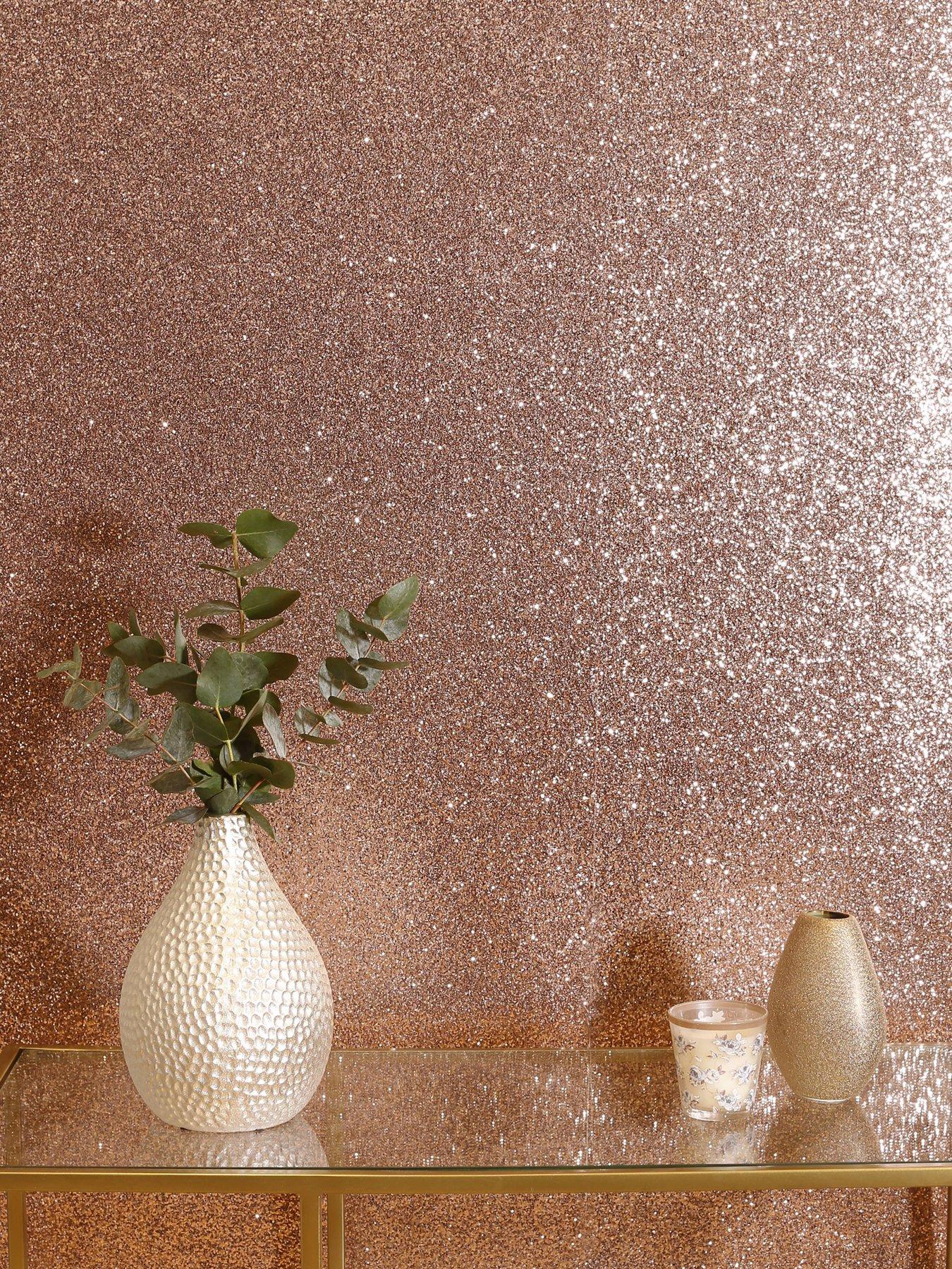 ARTHOUSE Sequin Sparkle Rose Gold Wallpaper