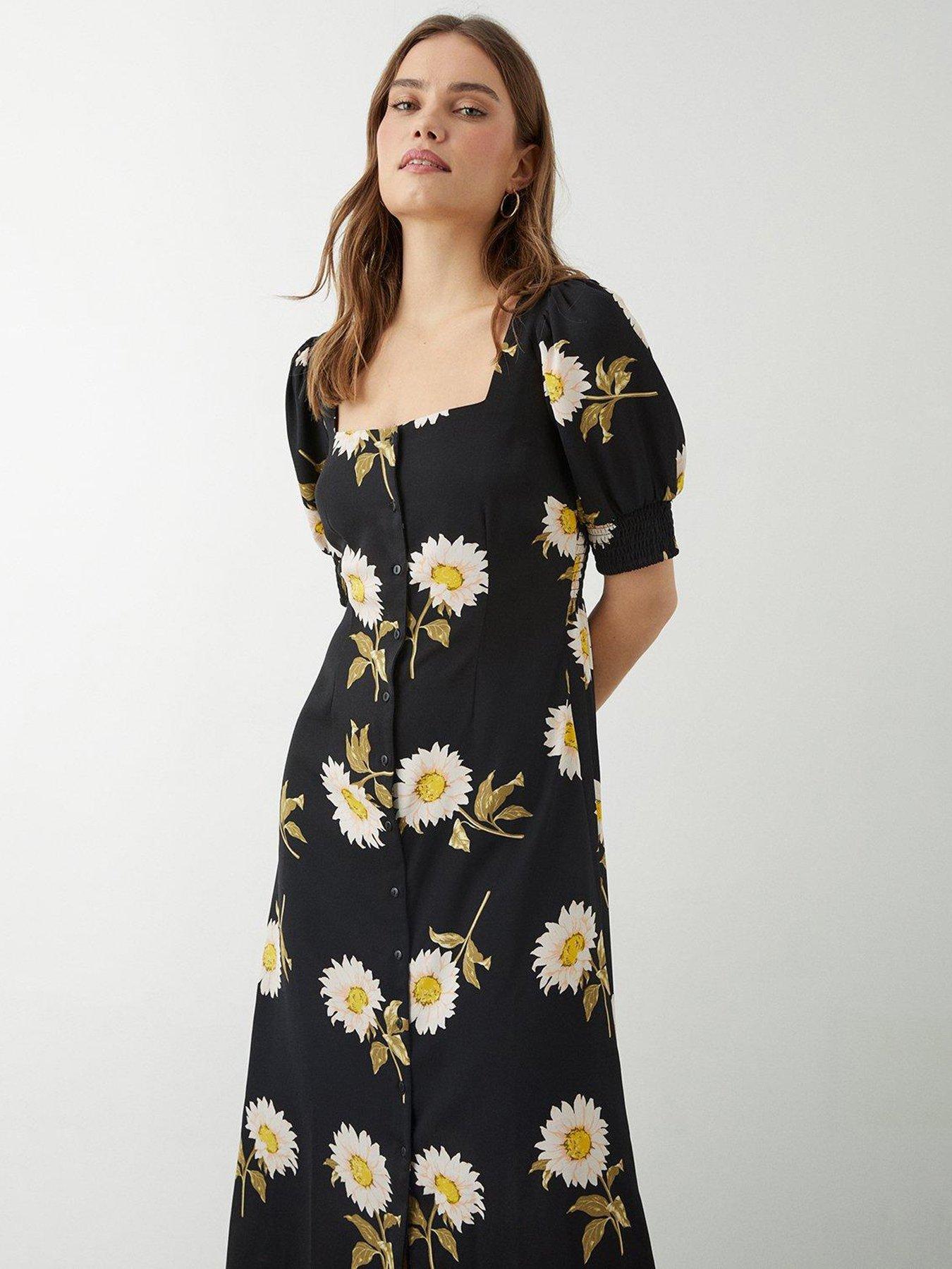 Dorothy perkins black floral clearance dress