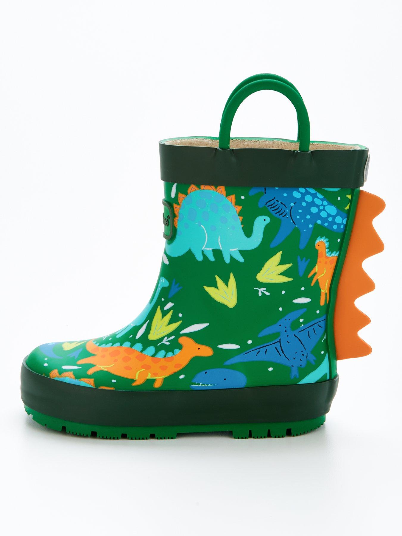 Boys ToeZone Dino Wellies Green