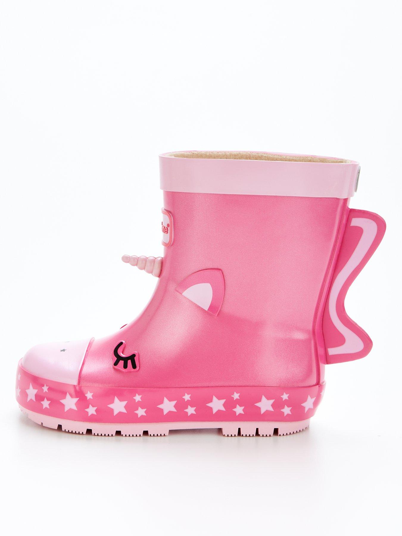 V by Very Girls ToeZone Unicorn Wellies Pink very.co.uk
