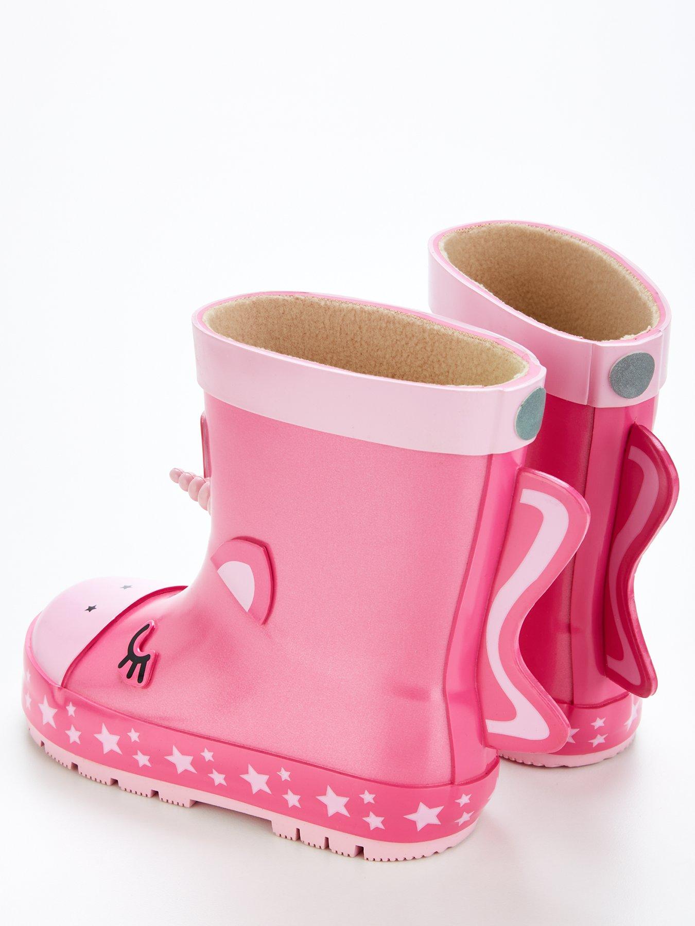 V by Very Girls ToeZone Unicorn Wellies Pink very.co.uk