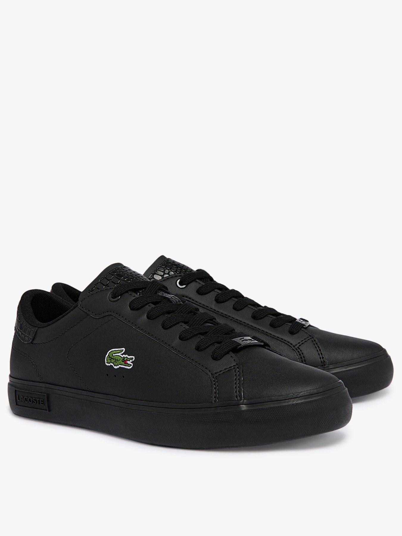 Black lacoste trainers shop