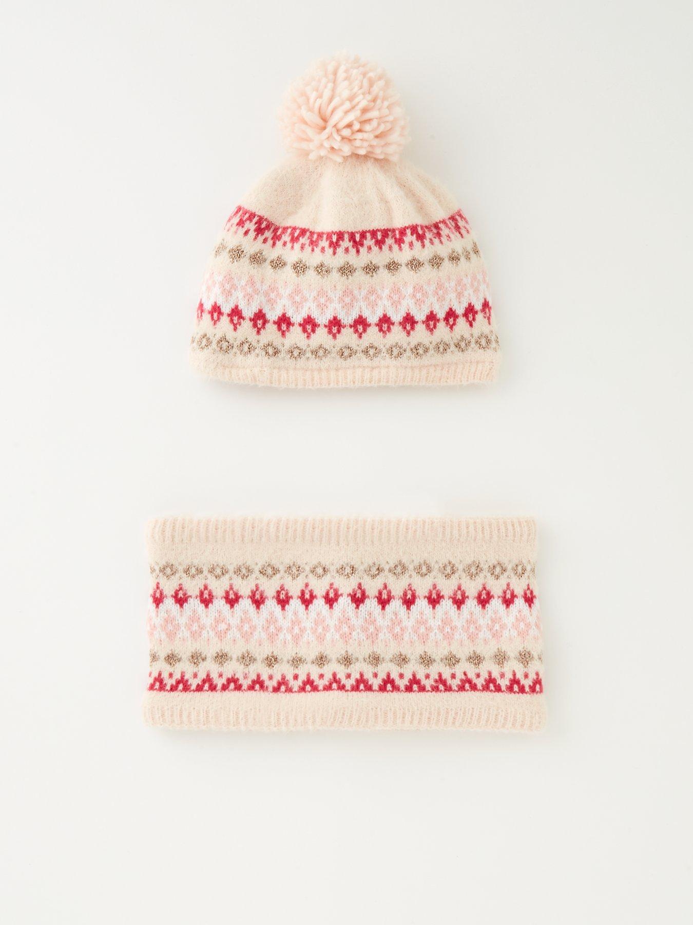 Girls cream 2024 bobble hat