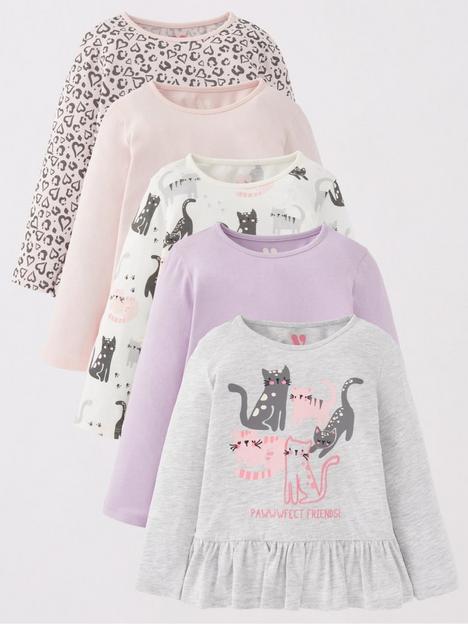 mini-v-by-very-girls-long-sleeve-cat-t-shirts-5-pack-multi