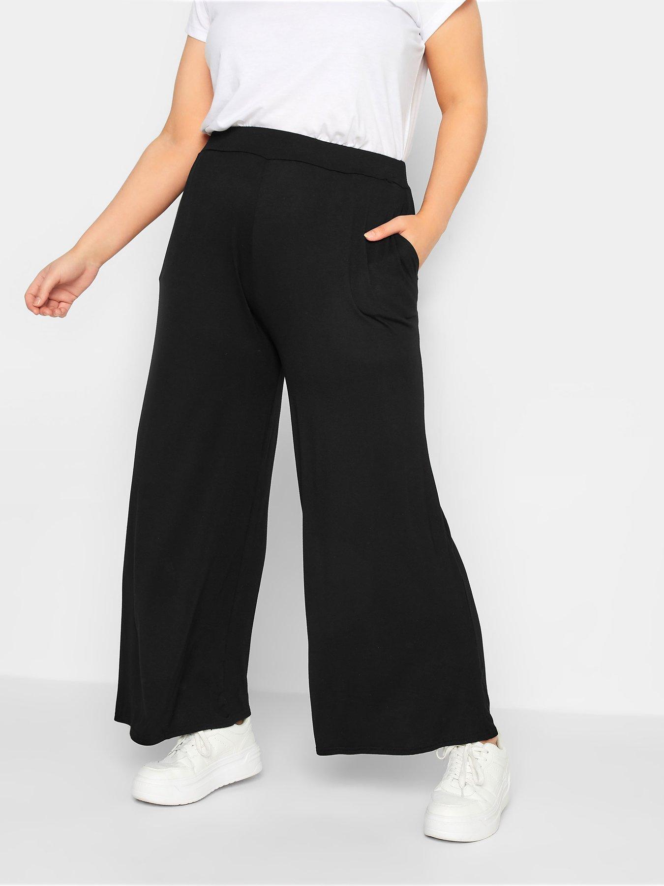 Yours Wide Leg Trouser Black, Black, Size 20, Women