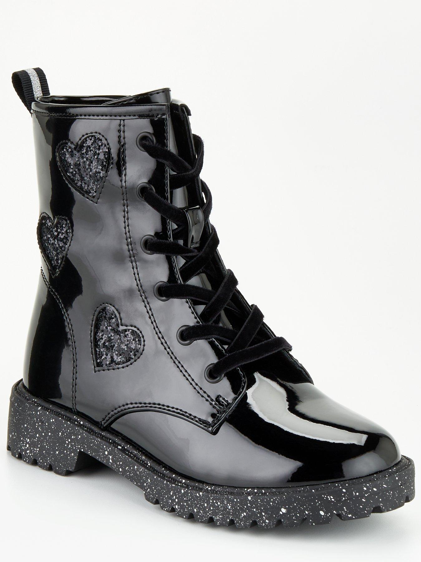 Childrens black lace hot sale up boots