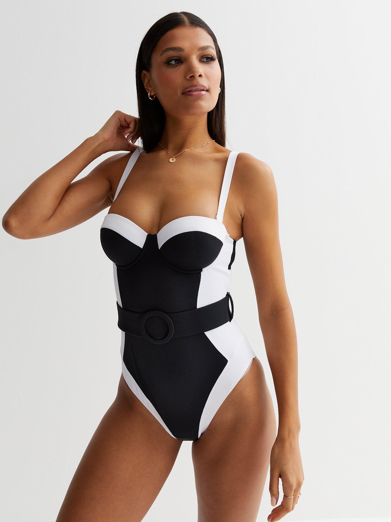 Shaping High Leg Swimsuit - Black - Ladies