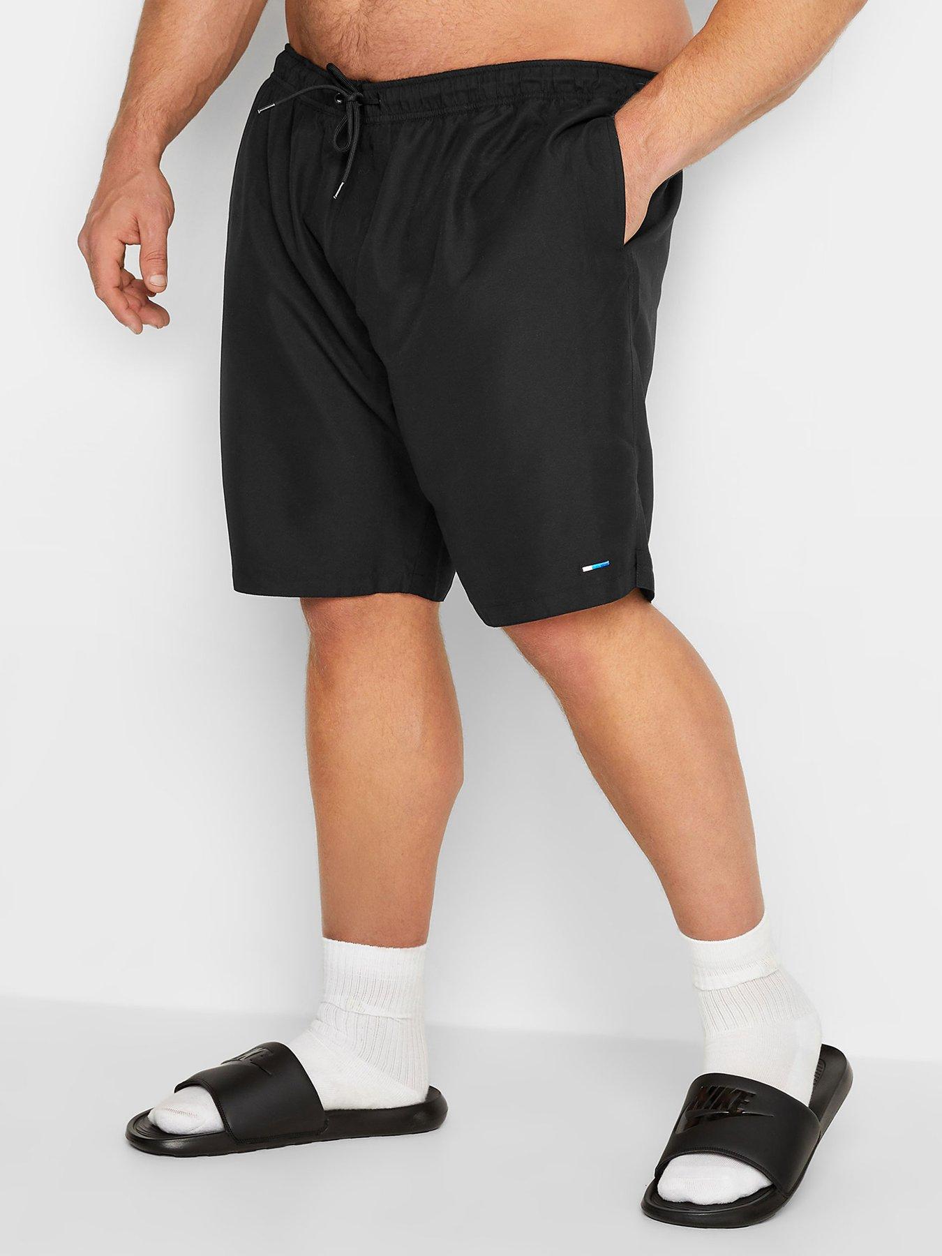Badrhino Big & Tall Men's Black Plain Swimshorts - Image 2
