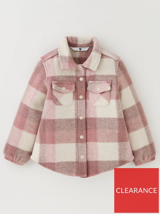 front image of mini-v-by-very-girls-cozy-oversized-shacket-pink