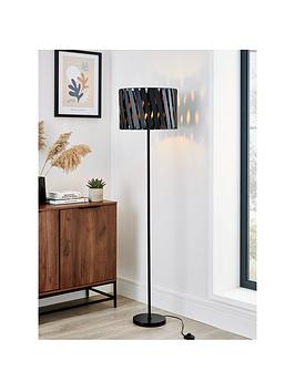 Product photograph of Very Home Kano Faux Leather Floor Lamp from very.co.uk