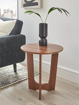 Product photograph of Very Home Marcel Round Side Table - Walnut from very.co.uk
