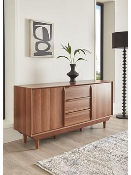 Product photograph of Very Home Marcel 2 Door 3 Drawer Sideboard - Walnut from very.co.uk