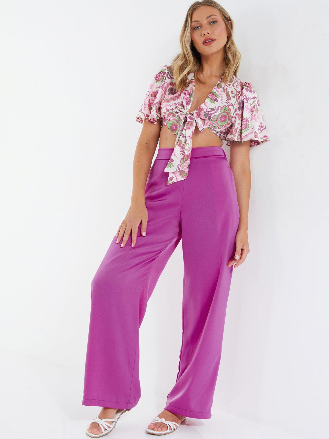 Quiz pink trousers hot sale