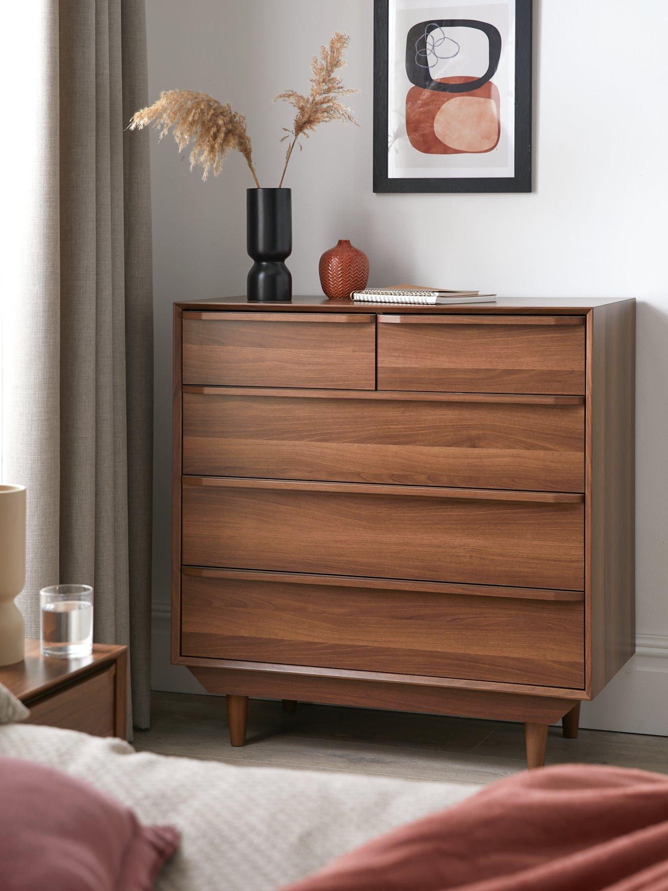 Product photograph of Very Home Marcel 2 3 Drawer Chest - Walnut from very.co.uk