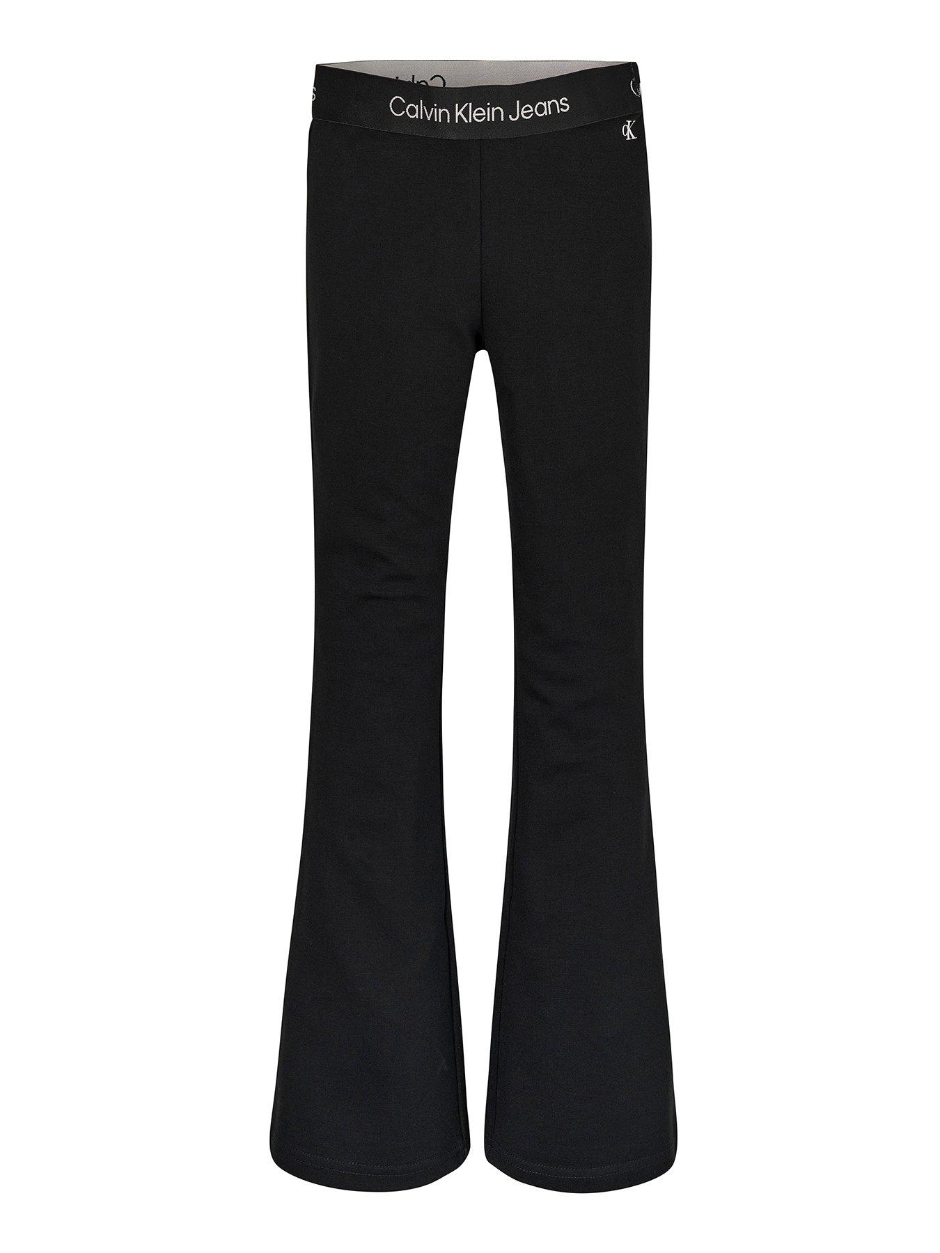 Calvin Klein Jeans Girls Punto Tape Flare Pants - Black