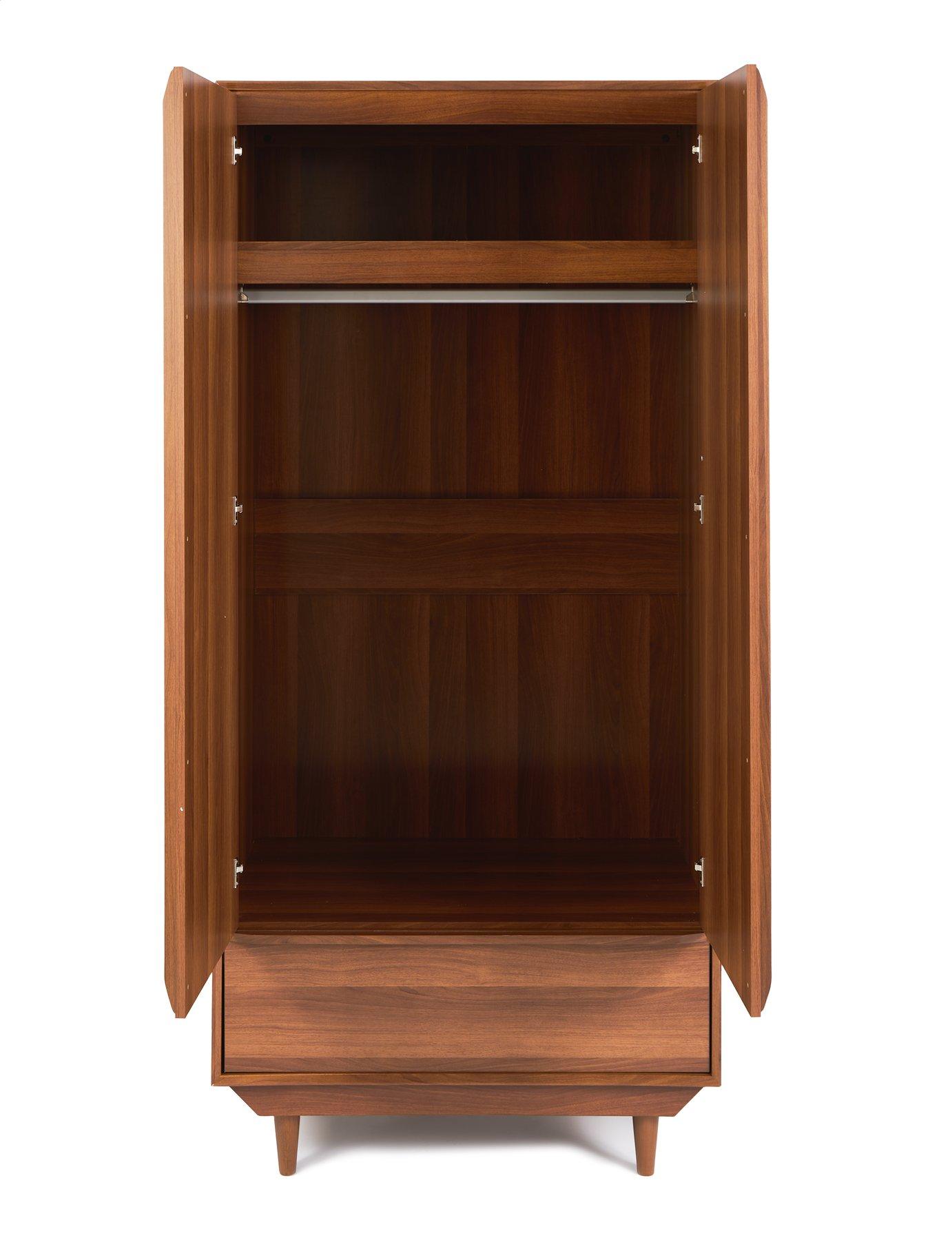Image 4 of 5 of Very Home Marcel 2 Door,&nbsp;1 Drawer Wardrobe - Walnut