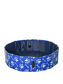 Product photograph of Pawhut Dog Swimming Pool Foldable Pet Bathing Shower Tub F120cm M from very.co.uk