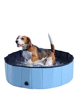 Product photograph of Pawhut Pet Swimming Pool - Blue 100cm from very.co.uk