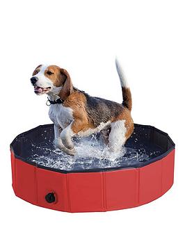 Product photograph of Pawhut Foldable Pet Swimming Pool - 80cm Red from very.co.uk