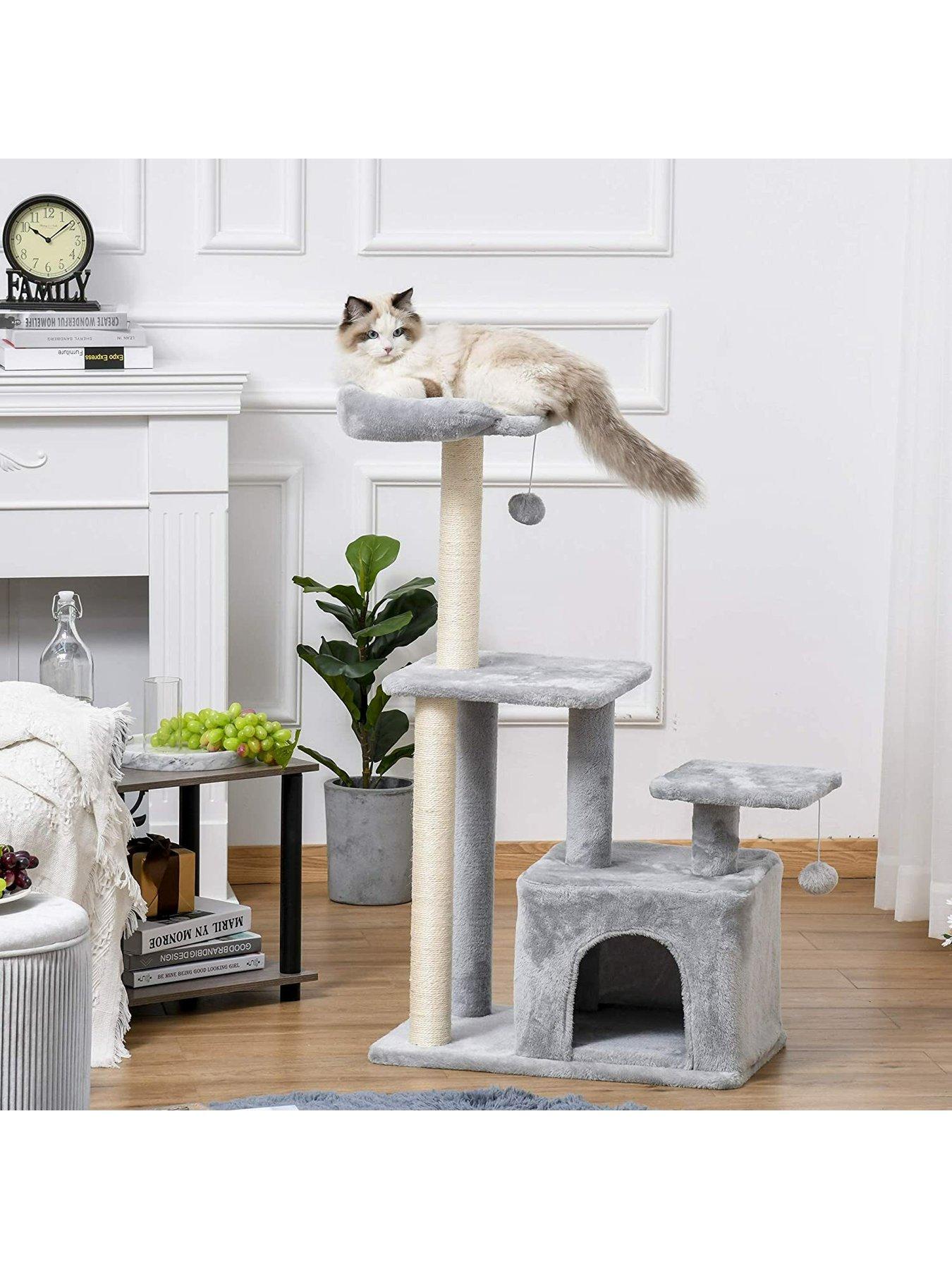 Cat Tree Tower with Scratching Posts Sisal Hanging Ball Condo