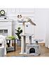  image of pawhut-cat-tree-tower-with-scratching-posts-sisal-hanging-ball-condo
