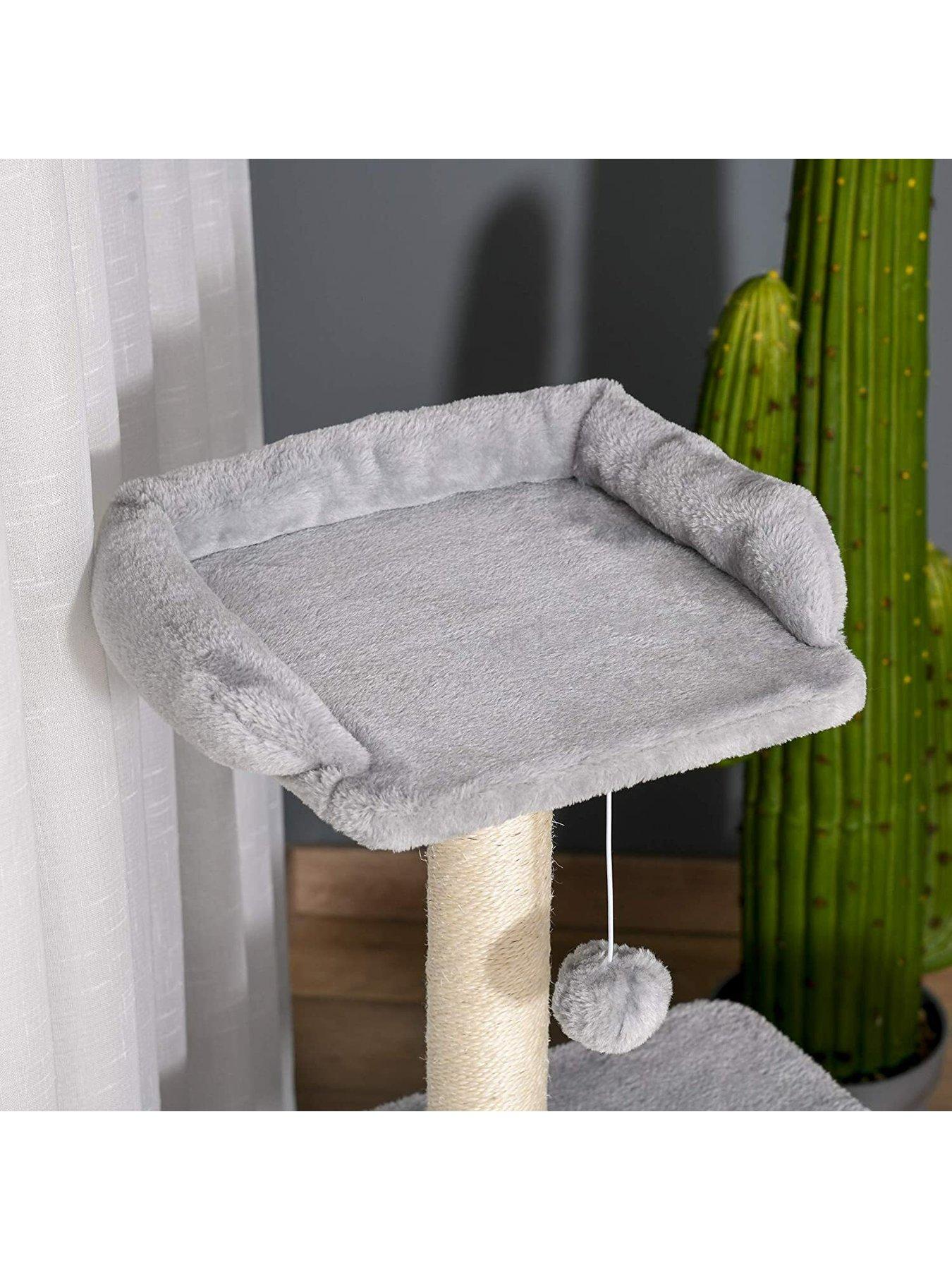 Image 6 of 7 of PawHut Cat Tree Tower with Scratching Posts Sisal Hanging Ball Condo