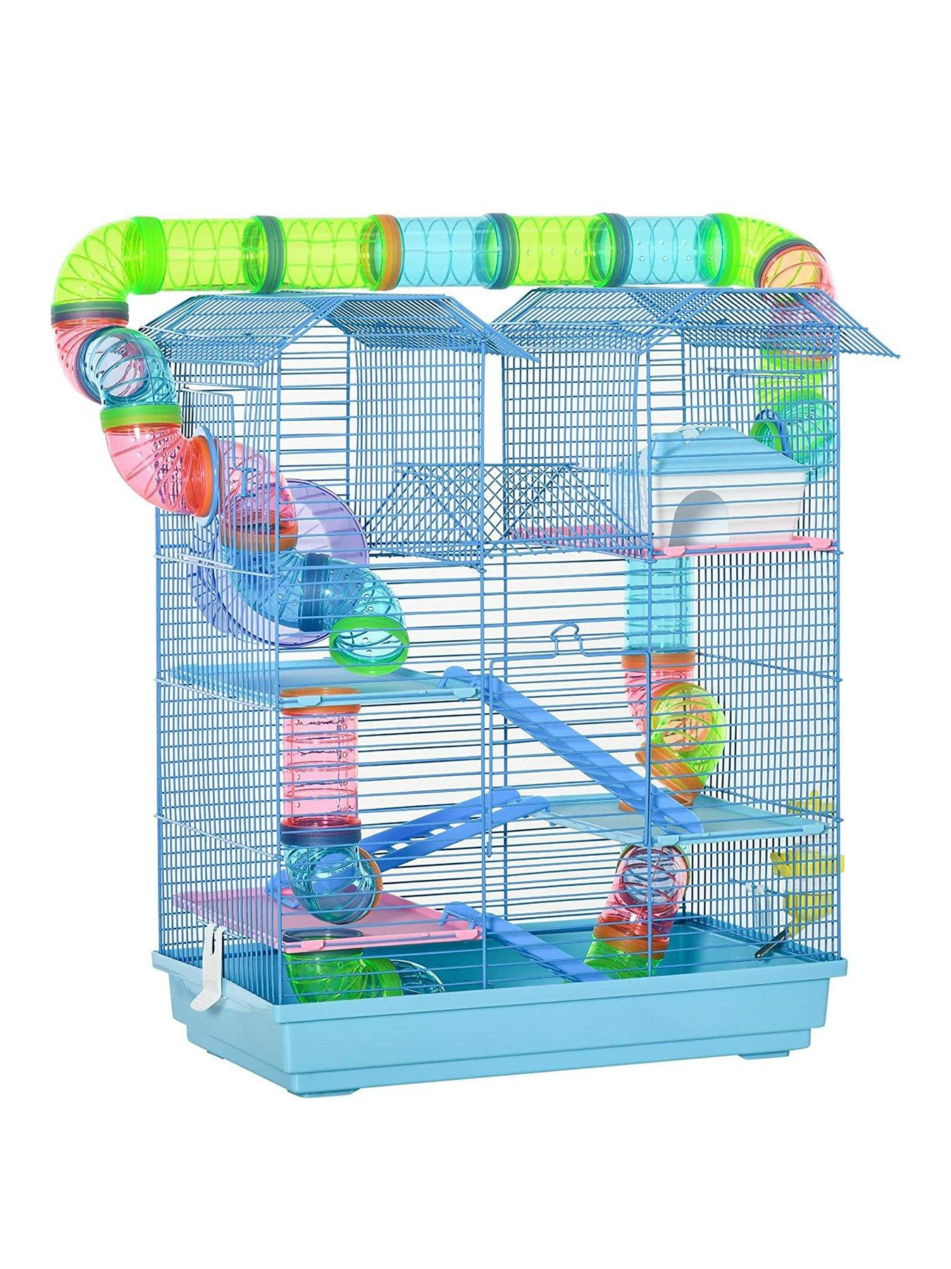 PawHut Hamster Metal 5 Tier Cage with Tunnels Blue very