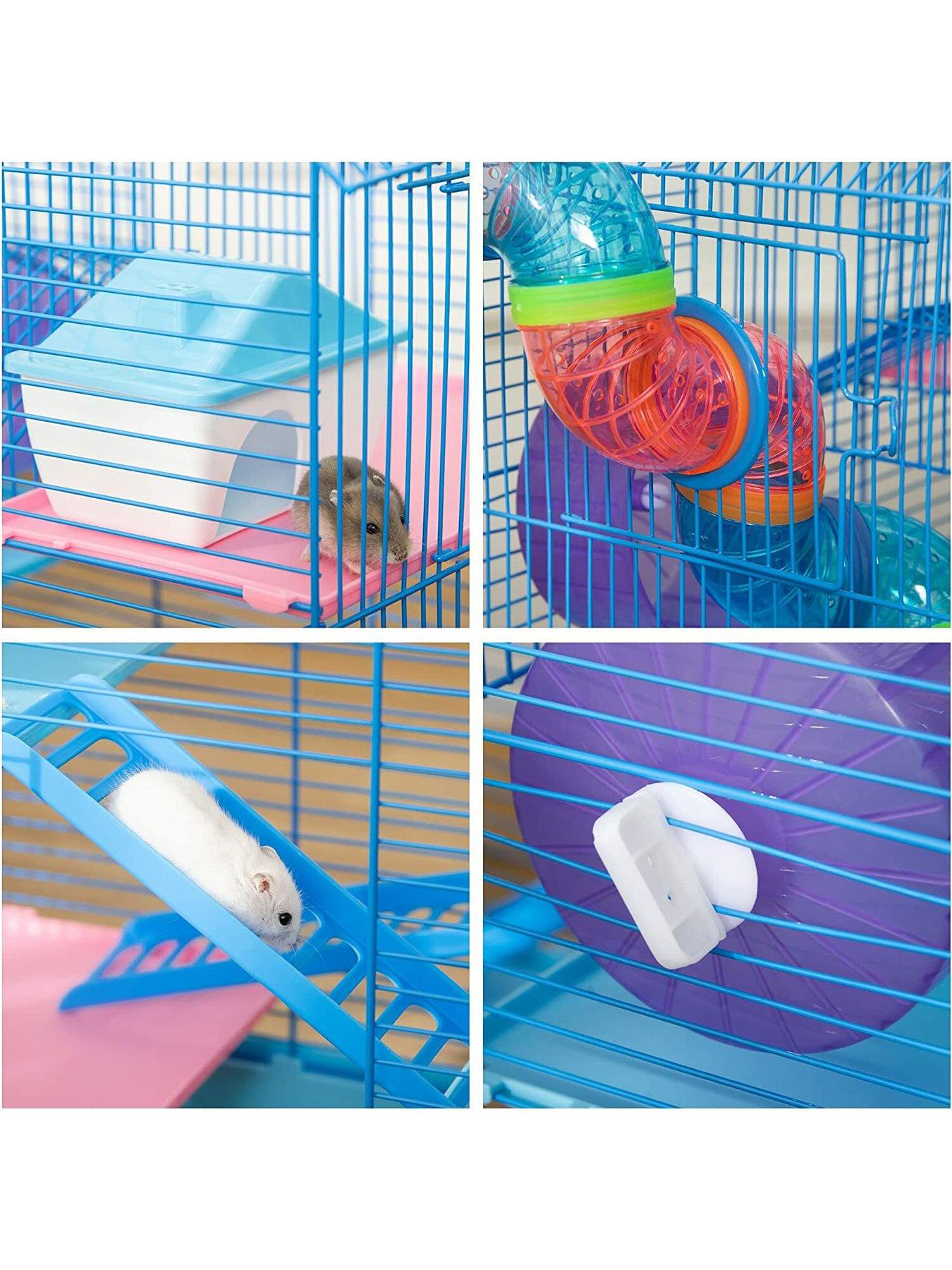 Image 5 of 7 of PawHut Hamster Metal 5-Tier Cage with Tunnels -&nbsp;Blue