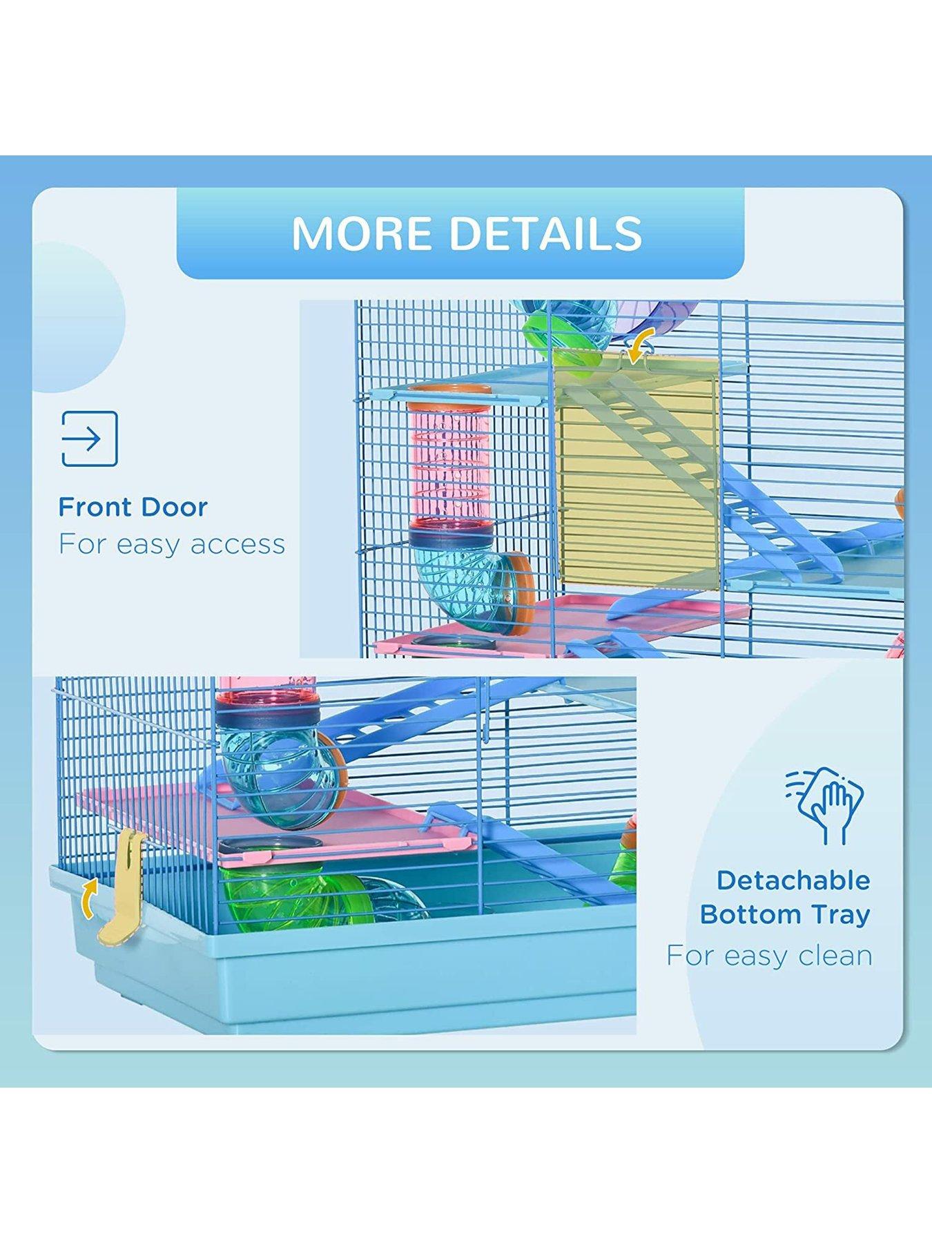 Image 6 of 7 of PawHut Hamster Metal 5-Tier Cage with Tunnels -&nbsp;Blue