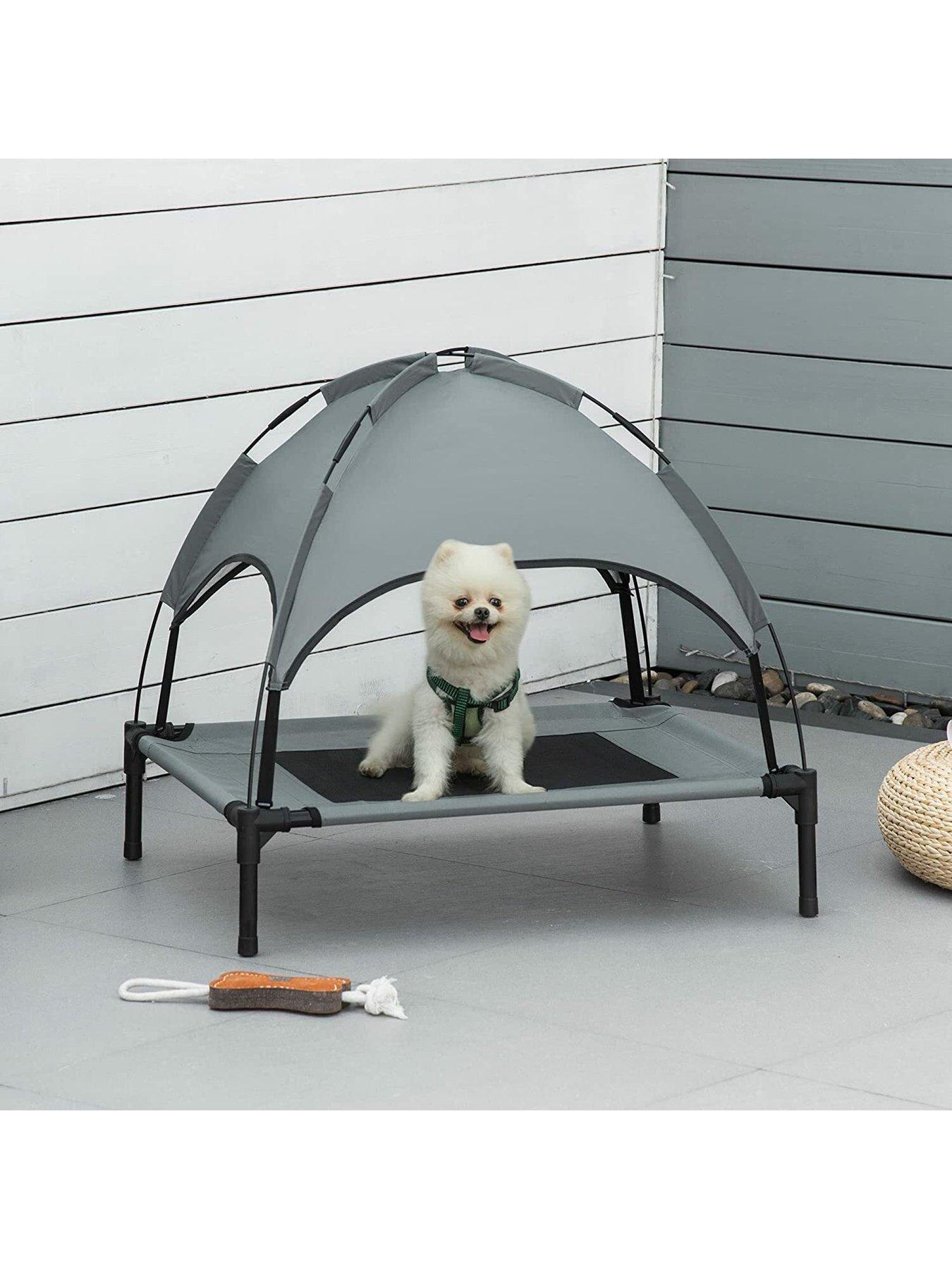 Outdoor dog store cot with canopy