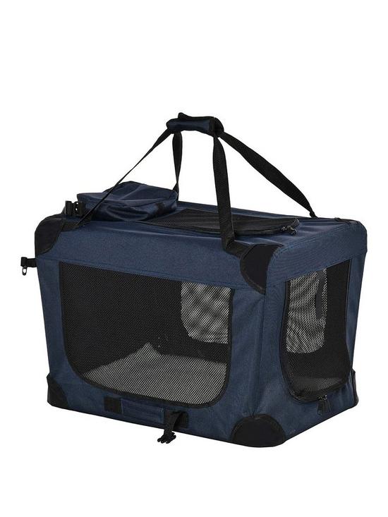 front image of pawhut-folding-pet-carriernbspwith-cushion-storage-bag