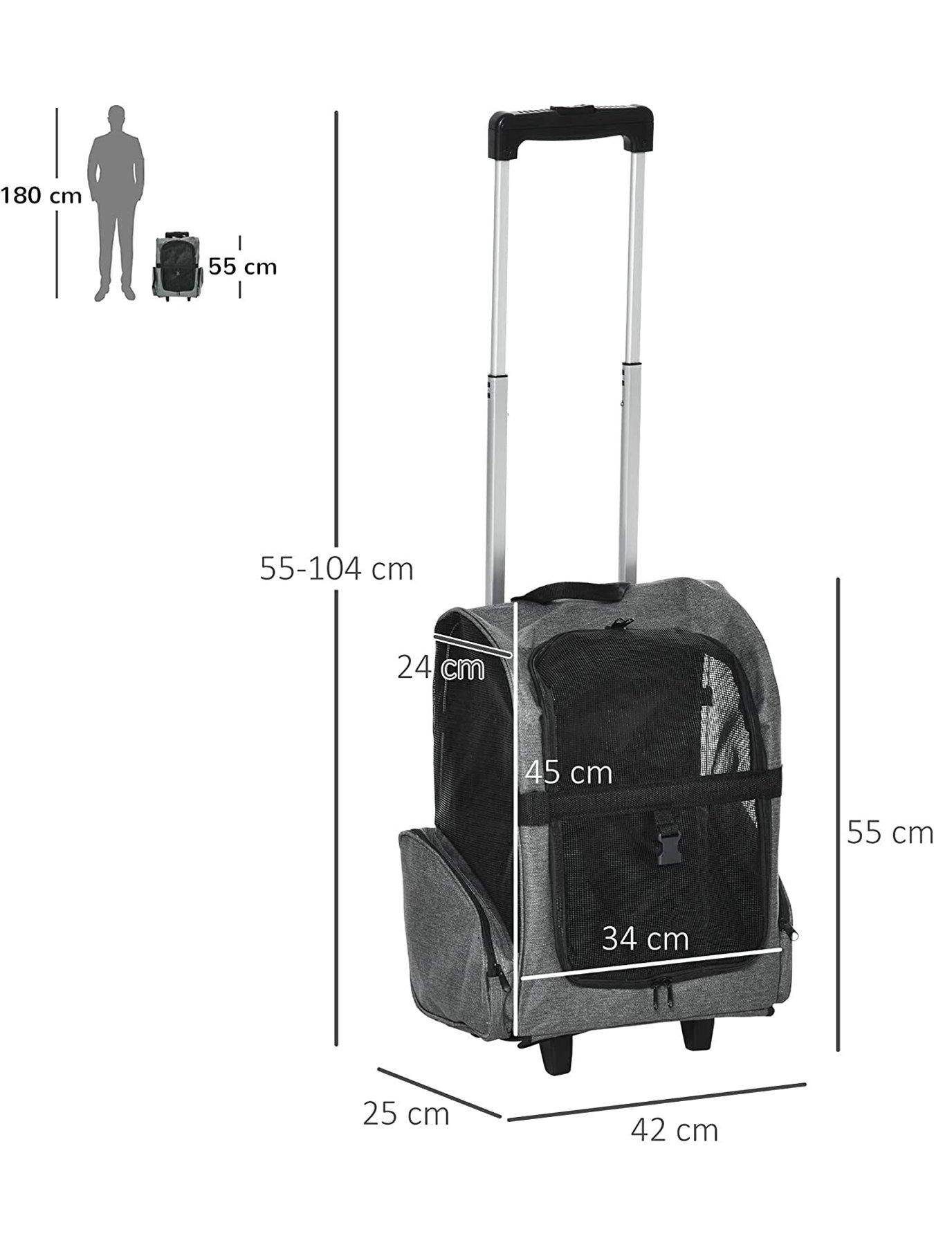 Image 2 of 7 of PawHut Pet Travel Backpack Bag with&nbsp;Telescopic Wheel
