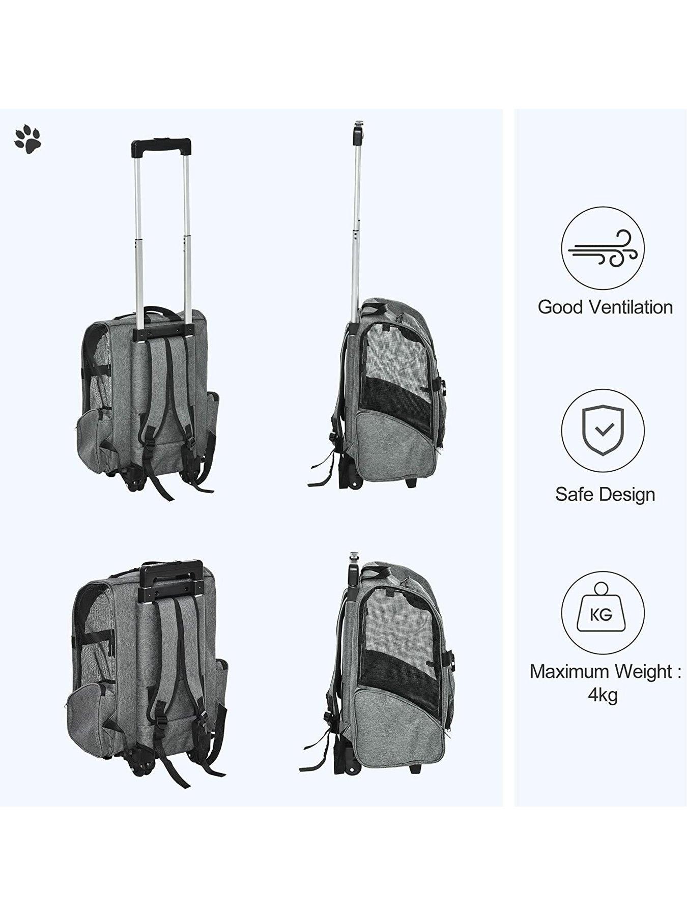 Image 7 of 7 of PawHut Pet Travel Backpack Bag with&nbsp;Telescopic Wheel