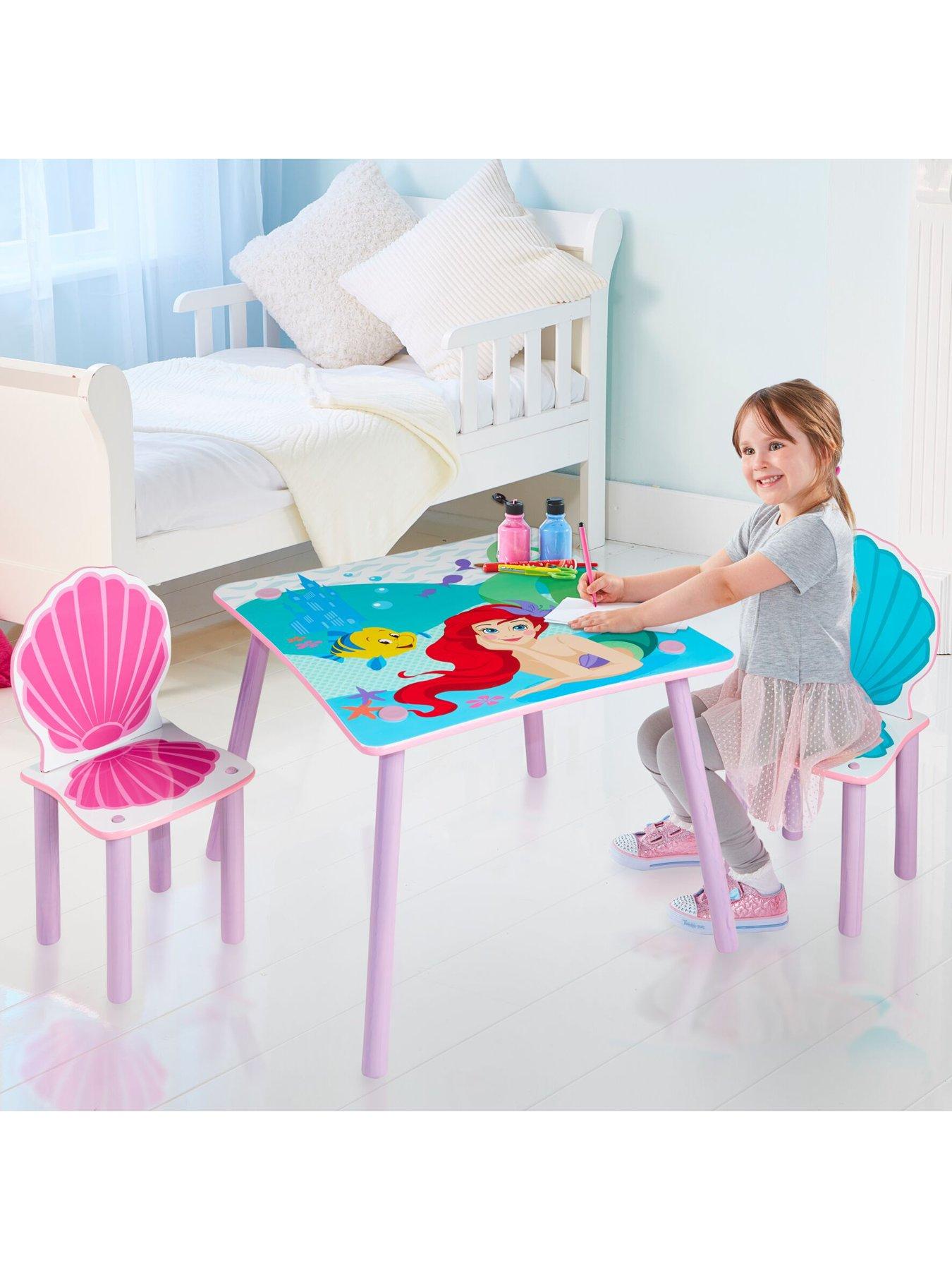 Product photograph of Disney Princess Ariel Kids Table And 2 Chairs Set from very.co.uk