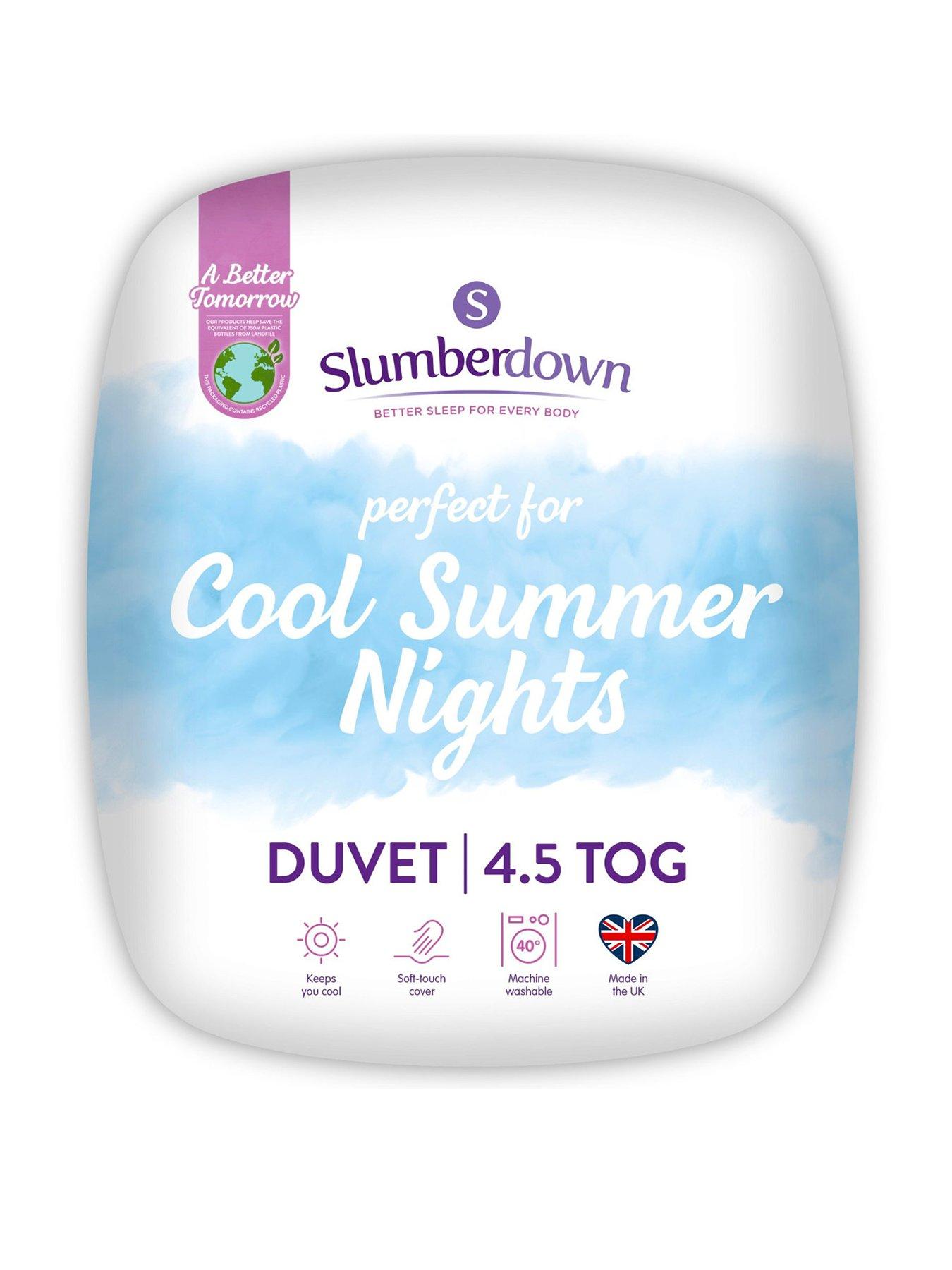 Product photograph of Slumberdown Cool Summer Nights 4 5 Tog Duvet - White from very.co.uk