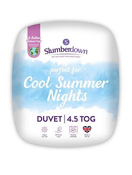 Product photograph of Slumberdown Cool Summer Nights 4 5 Tog Duvet - White from very.co.uk