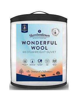Product photograph of Slumberdown Wonderful Wool Duvet - 375 Gsm Medium - White from very.co.uk