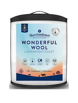 Product photograph of Slumberdown Wonderful Wool Duvet - 200 Gsm Light - White from very.co.uk
