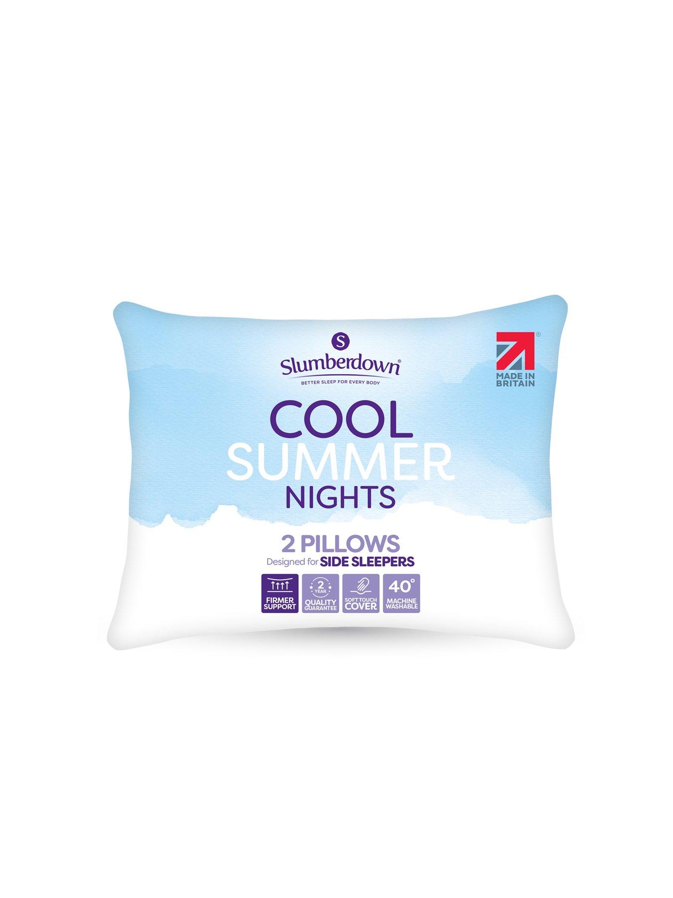Slumberdown Cool Summer Nights Pack of 2 Pillows  Firm Support - White