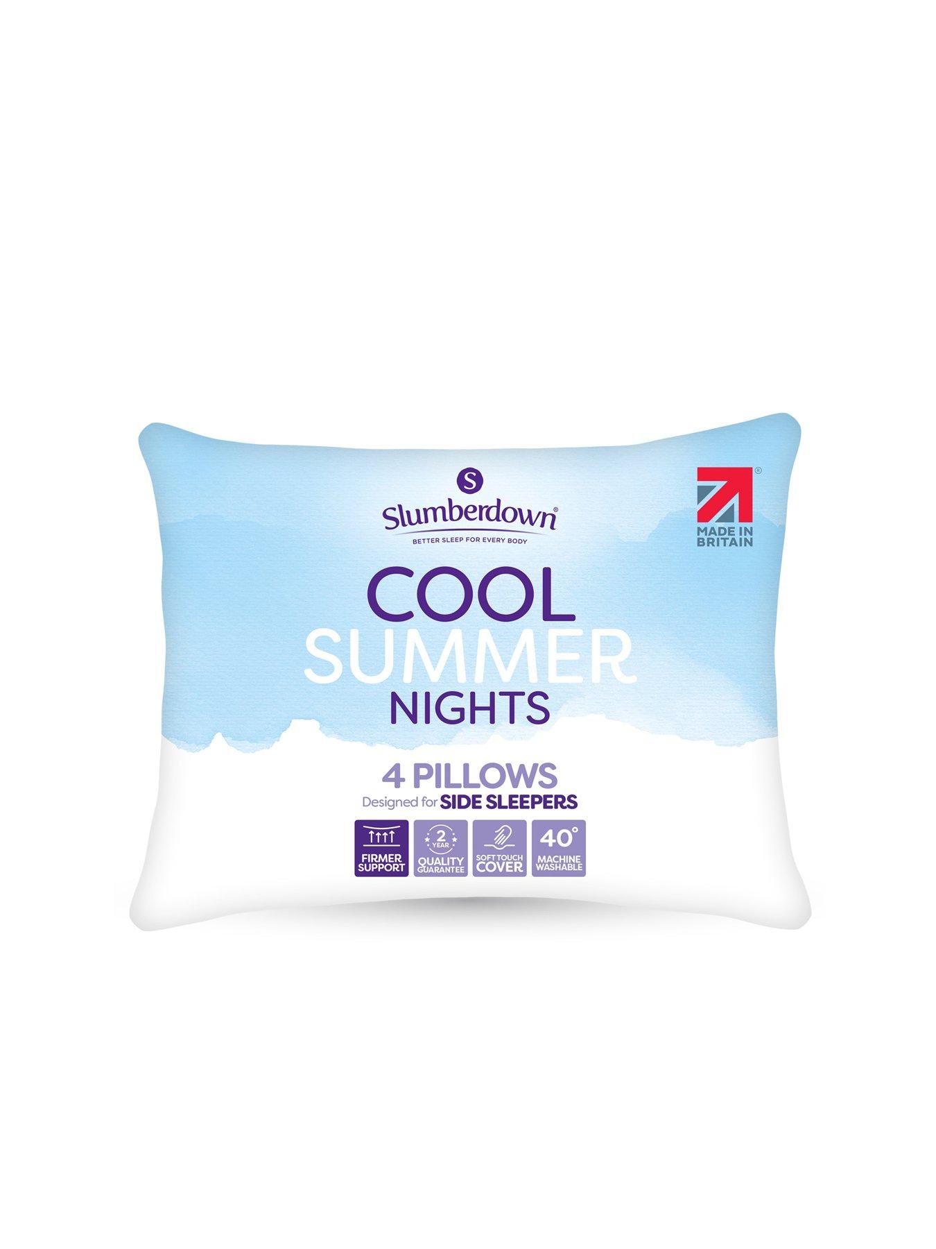 Slumberdown Cool Summer Nights Pack of 4 Pillows  Firm Support - White