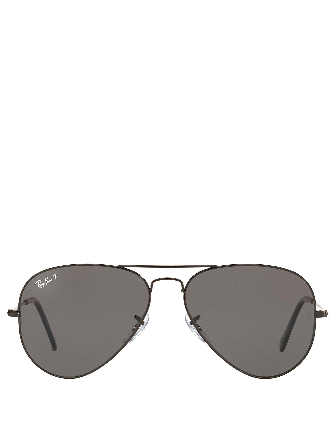 Ray-Ban Black Metal Unisex Aviator Sunglasses