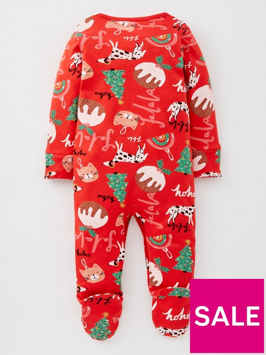 back image of mini-v-by-very-baby-girls-christmas-sibling-sleepsuit-red