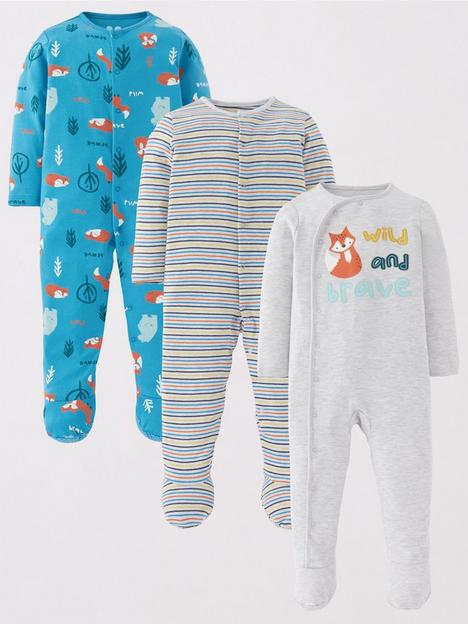 mini-v-by-very-baby-pack-of-3-fox-sleepsuits-multi