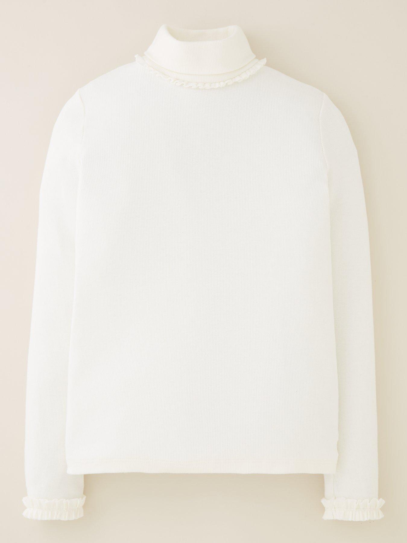 Frill roll outlet neck top