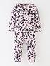  image of mini-v-by-very-baby-girls-leopard-print-fleece-sleepsuit-pink