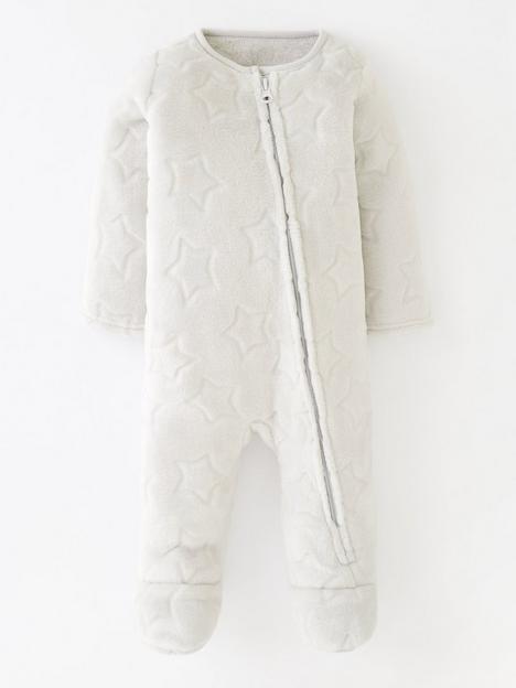 mini-v-by-very-baby-unisex-star-fleece-sleepsuit-grey