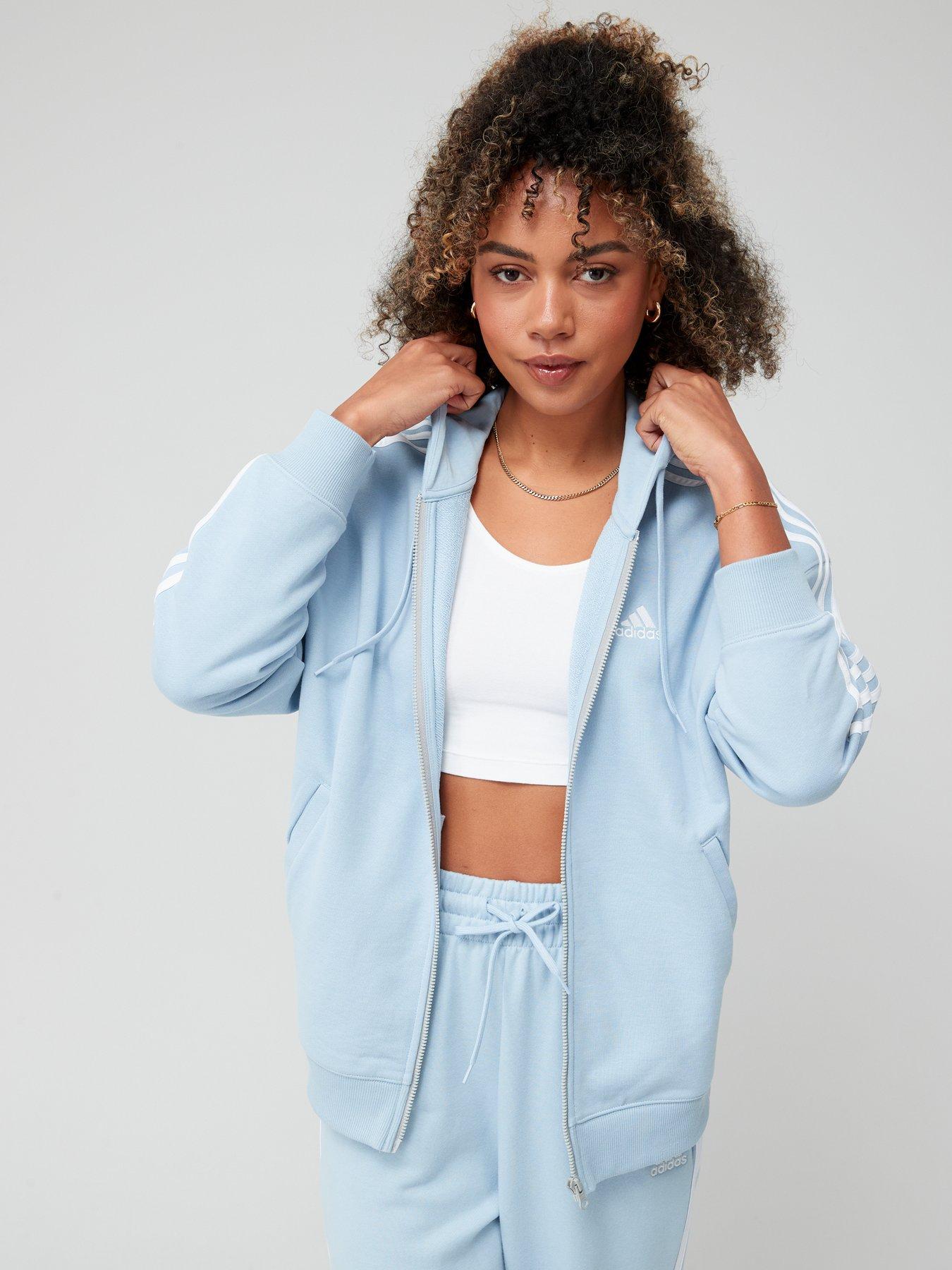 Essentials 3-Stripes French Terry Crop Hoodie