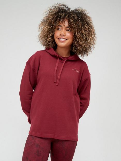 adidas-womens-hooded-sweat-red