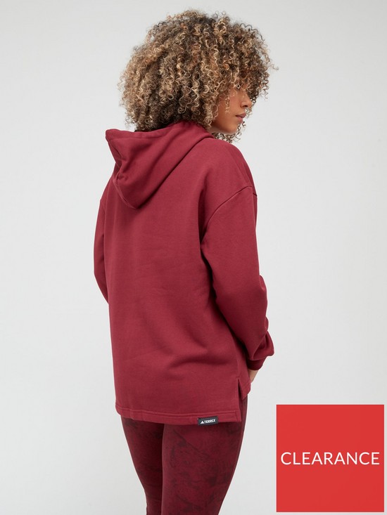 stillFront image of adidas-terrex-womens-hooded-sweat-red