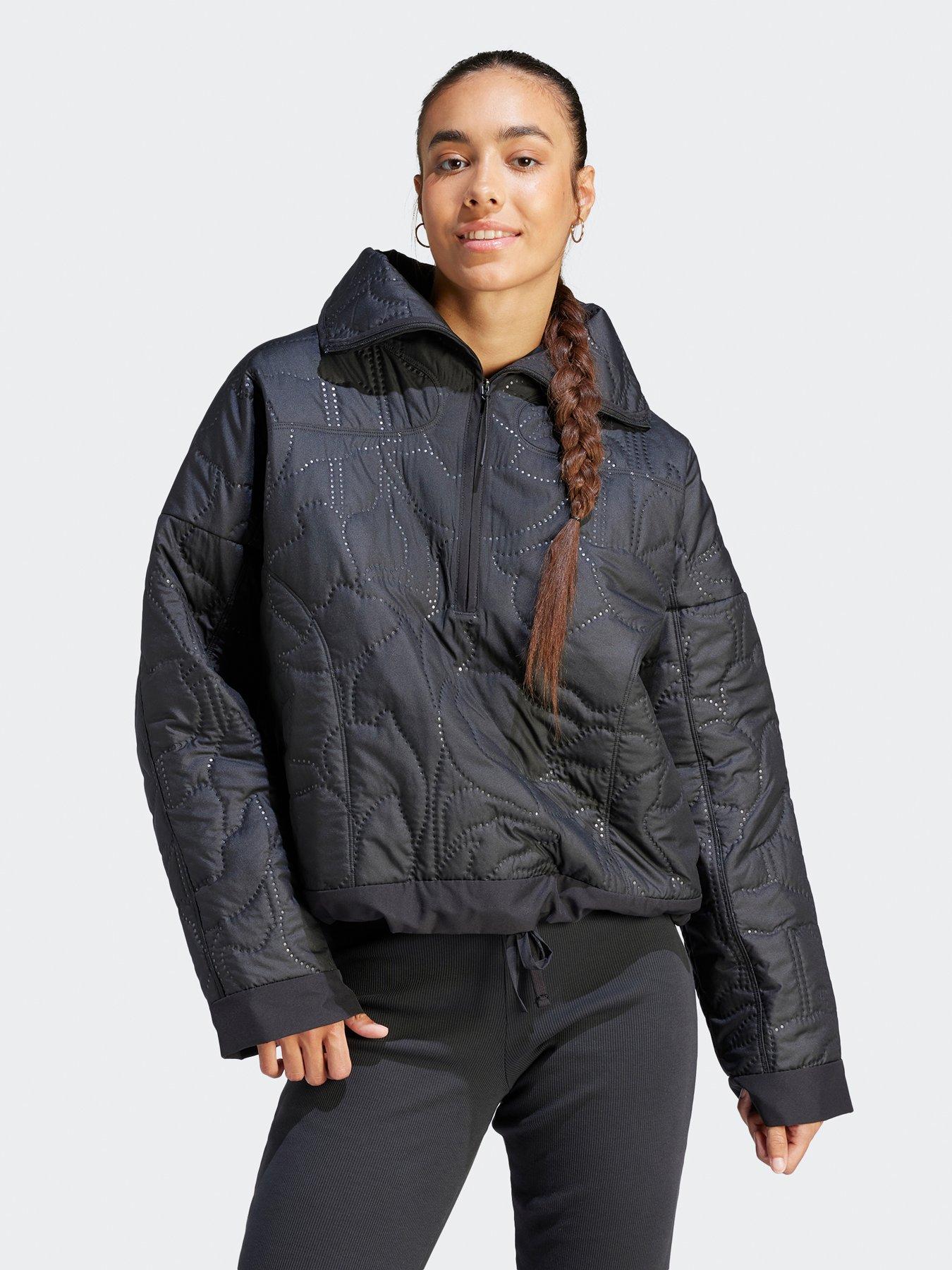 Adidas quilted cheap jacket black